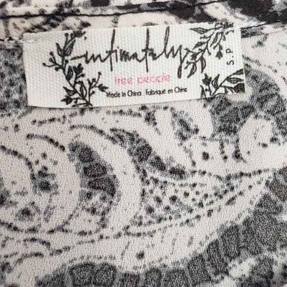 Free People Intimately Womens Black & White Paisley Nightgown Slip Large - Picture 6 of 8